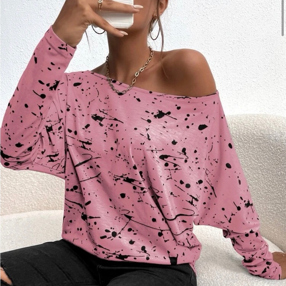 SHEIN Light Rusty Pink Boatneck Tee XL NEW